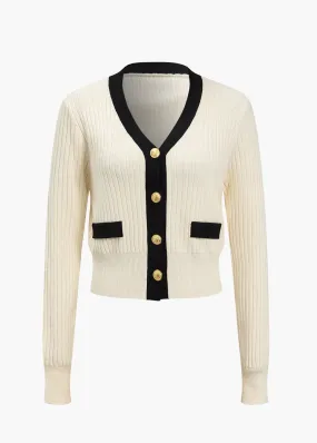 Long-Sleeved Colorblock Cardigan