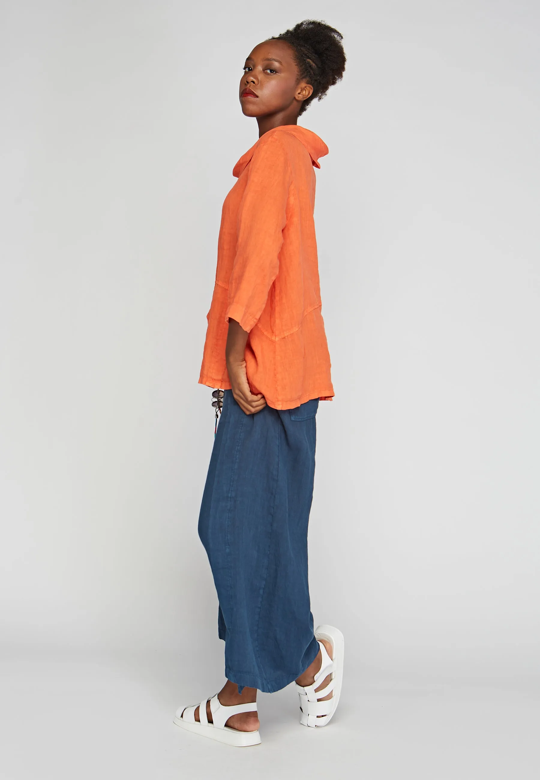 Luukaa Flared Navy Trousers
