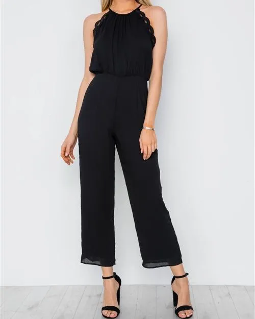 Maria Classic Black Cropped Jumpsuit