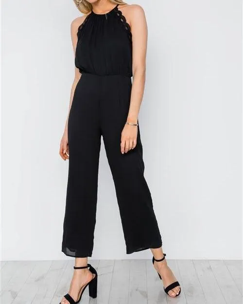 Maria Classic Black Cropped Jumpsuit