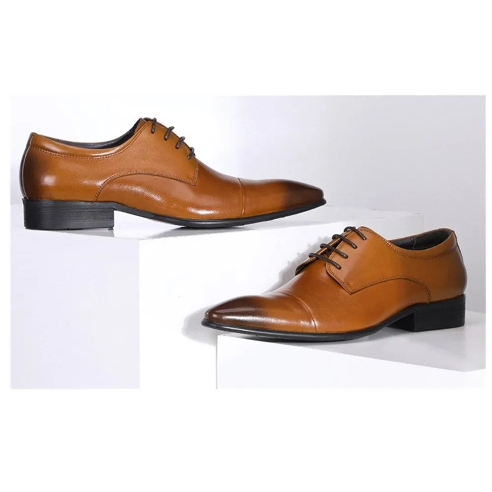 Men Lace Up Pointed Captoe Oxford Shoes