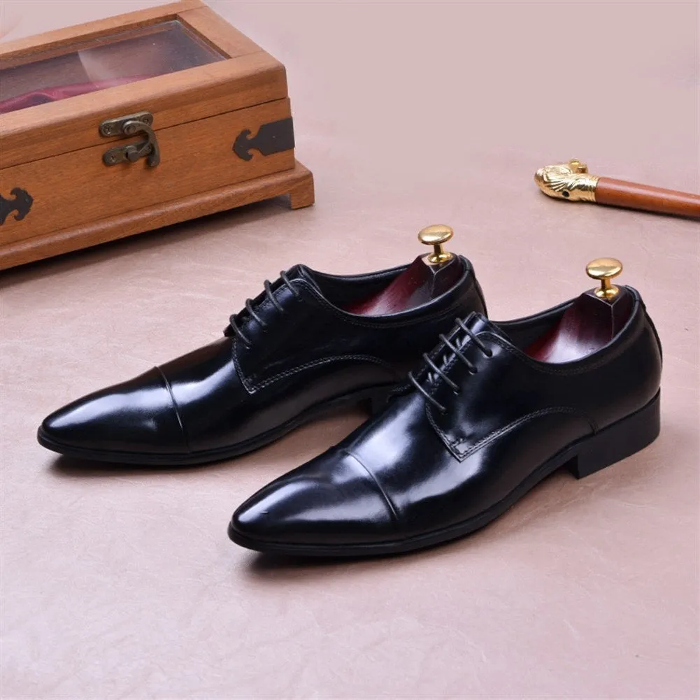 Men Lace Up Pointed Captoe Oxford Shoes