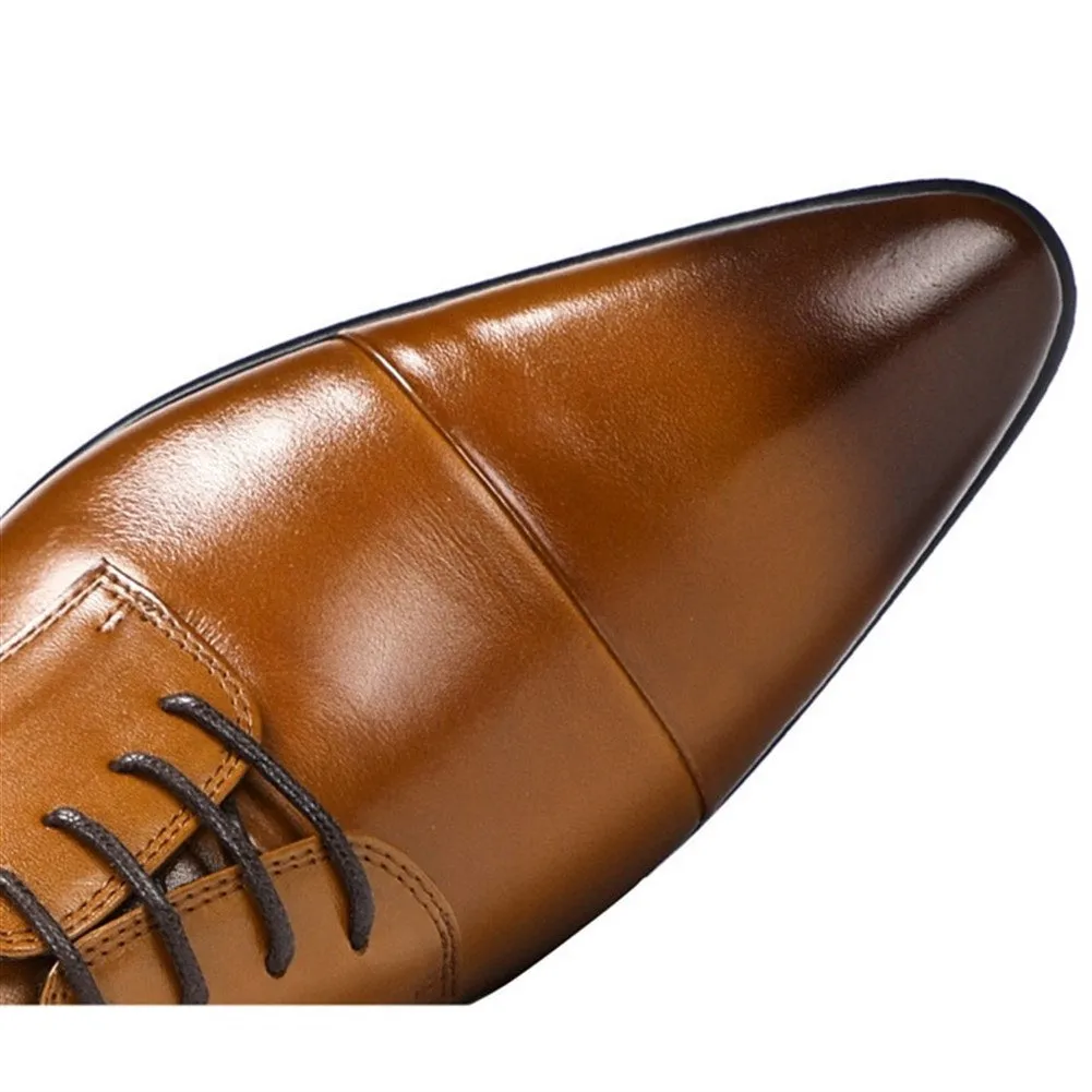 Men Lace Up Pointed Captoe Oxford Shoes