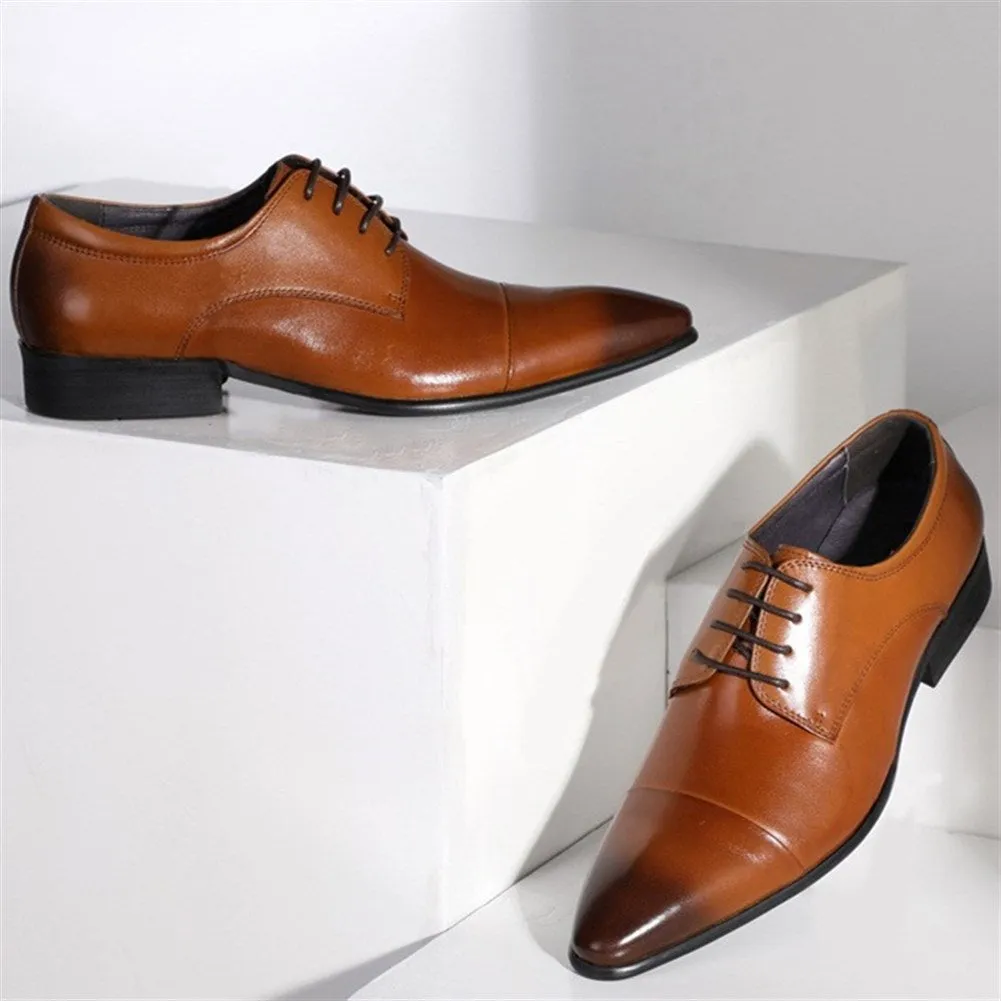 Men Lace Up Pointed Captoe Oxford Shoes