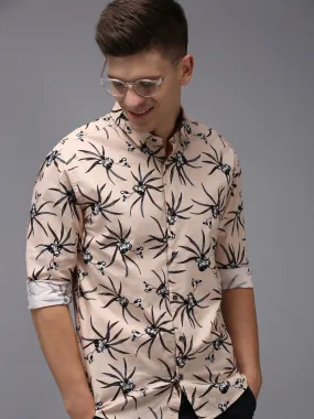Men Pink Printed Casual Shirt