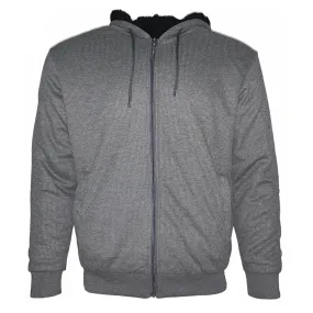 Mens Heavyweight Hoodie Jacket Warm Sherpa Lining Zip Up Sweater HK99112M