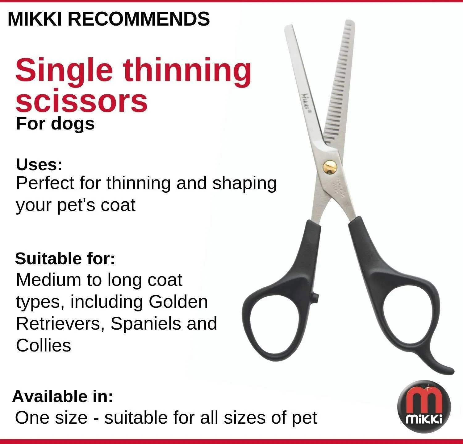 Mikki - Single Thinning Scissors For All Coat Types