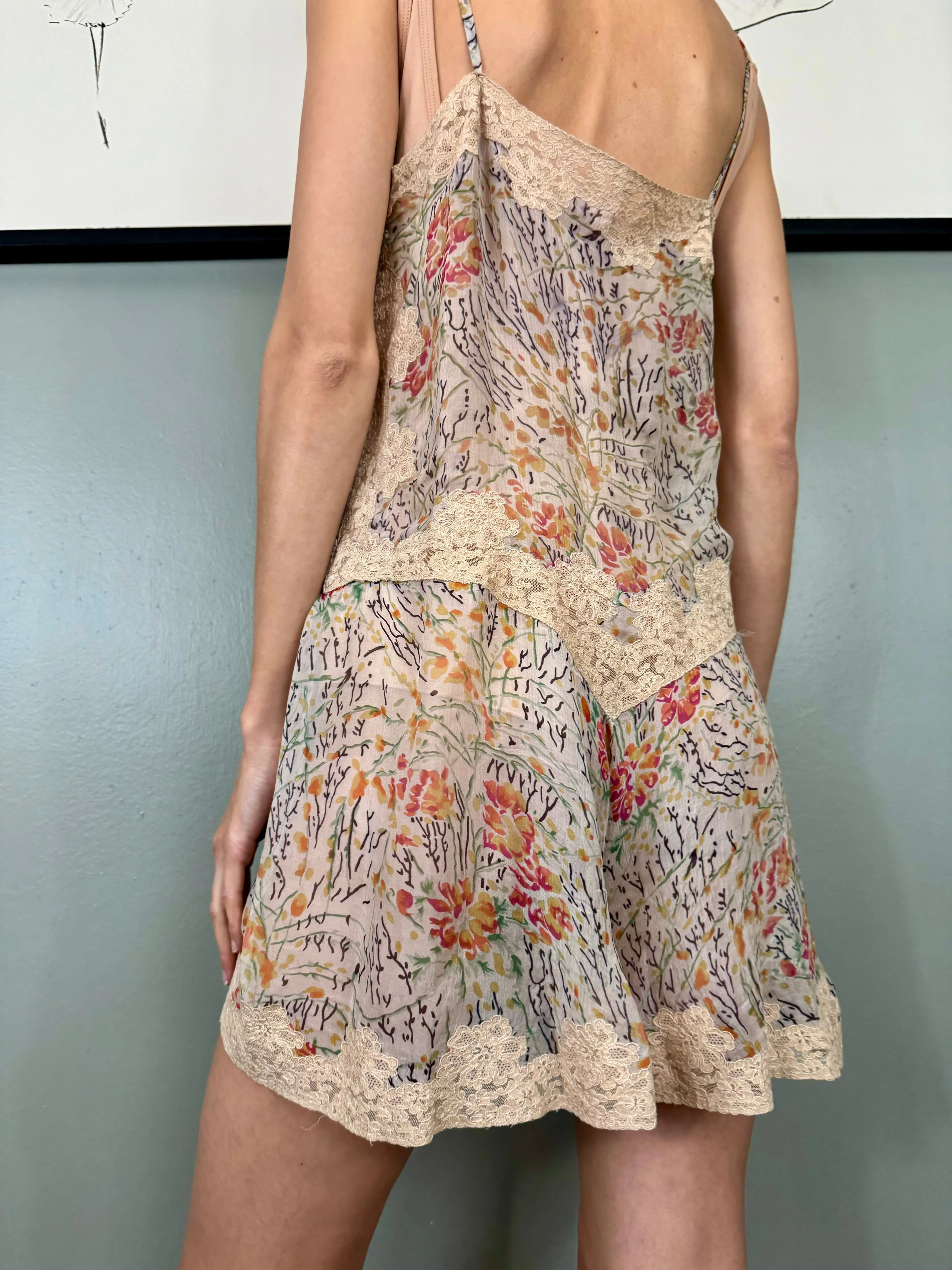 Modal, 20s chiffon and lace romper