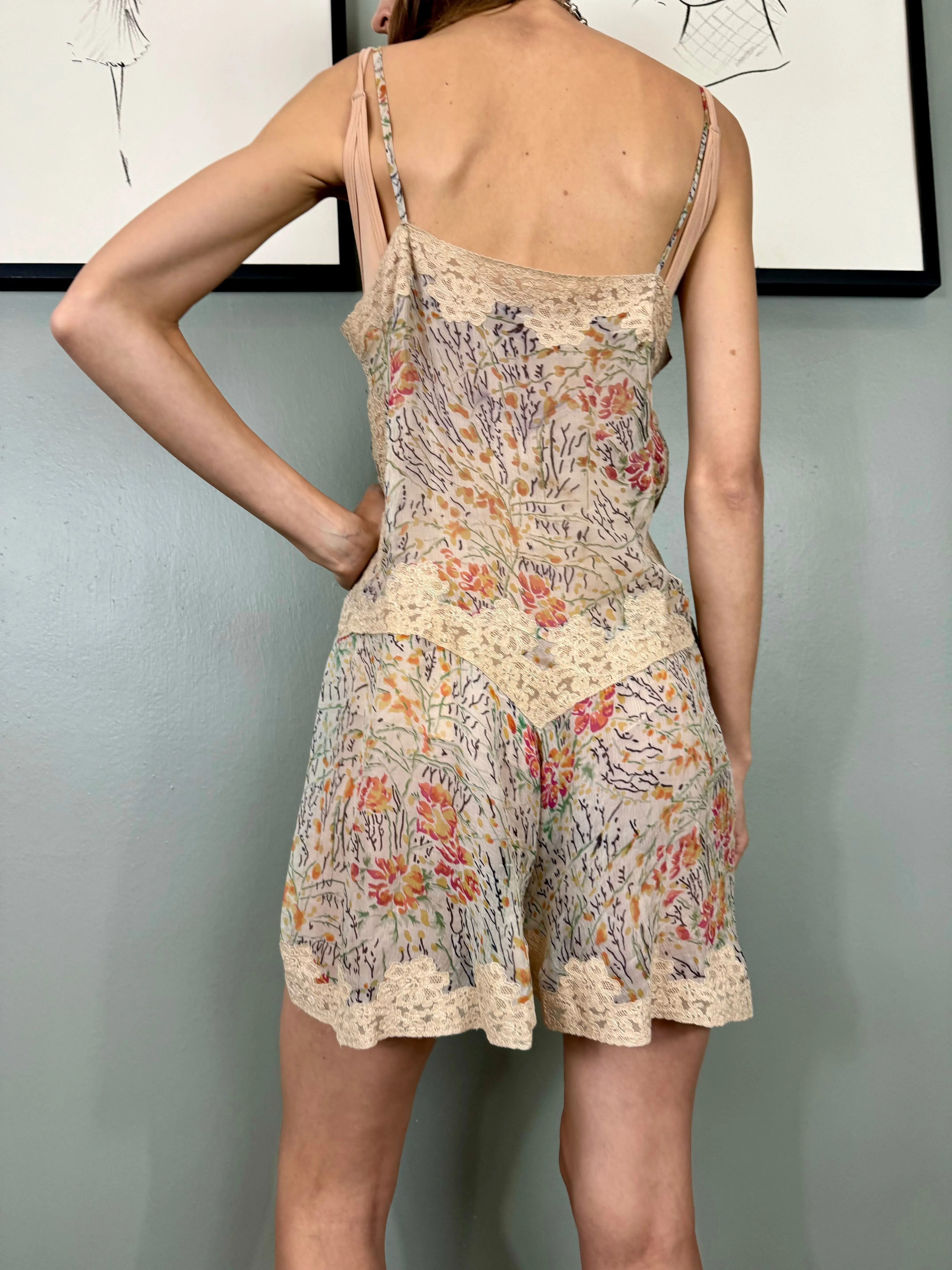 Modal, 20s chiffon and lace romper