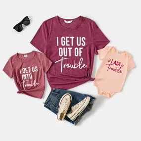 Mommy and Me Letter Print Short-sleeve Tee