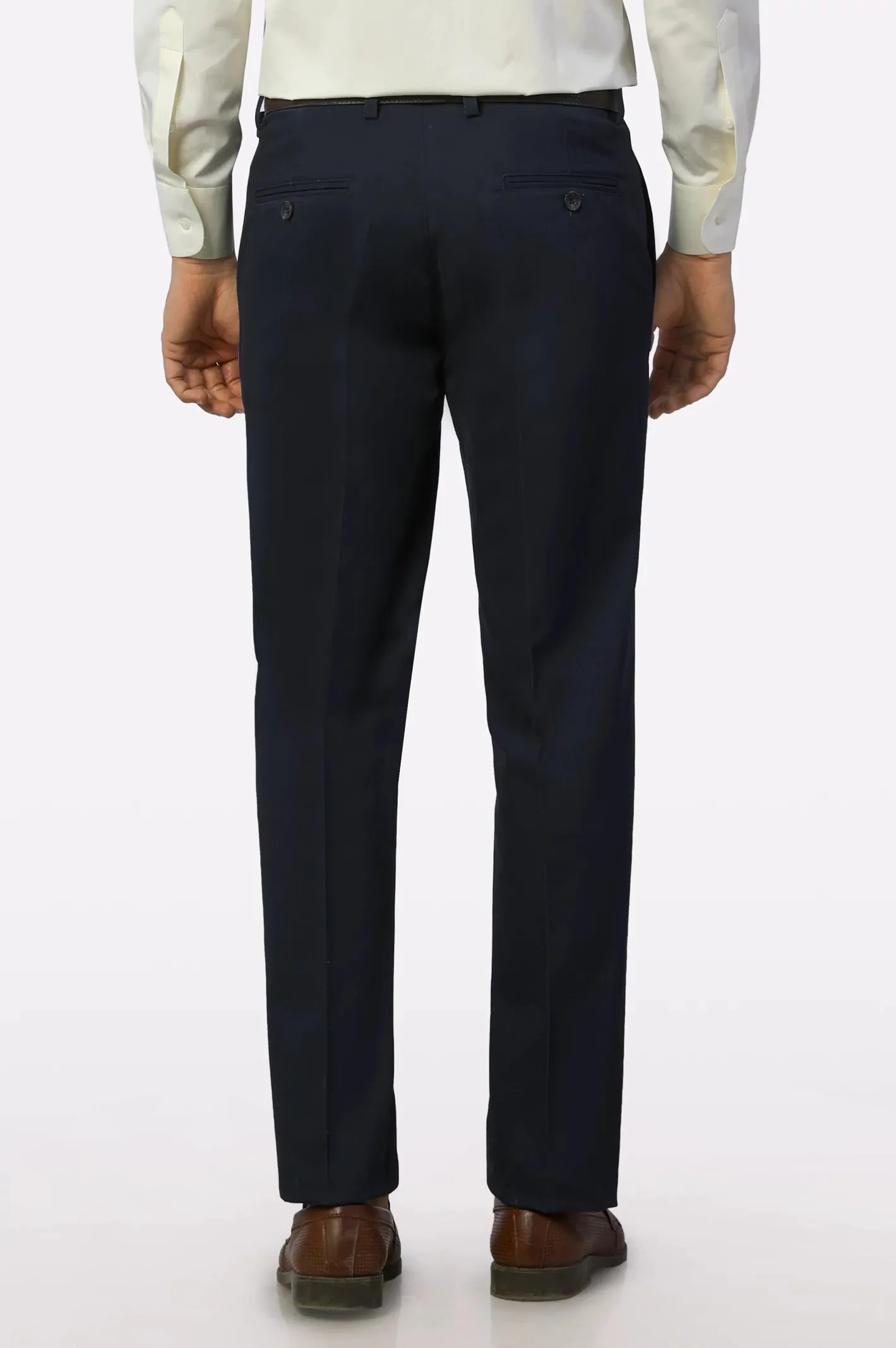 Navy Blue Regular Fit Cotton Trouser