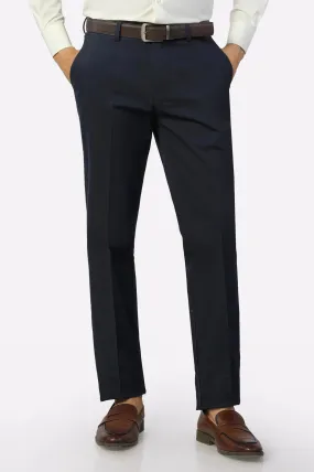 Navy Blue Regular Fit Cotton Trouser