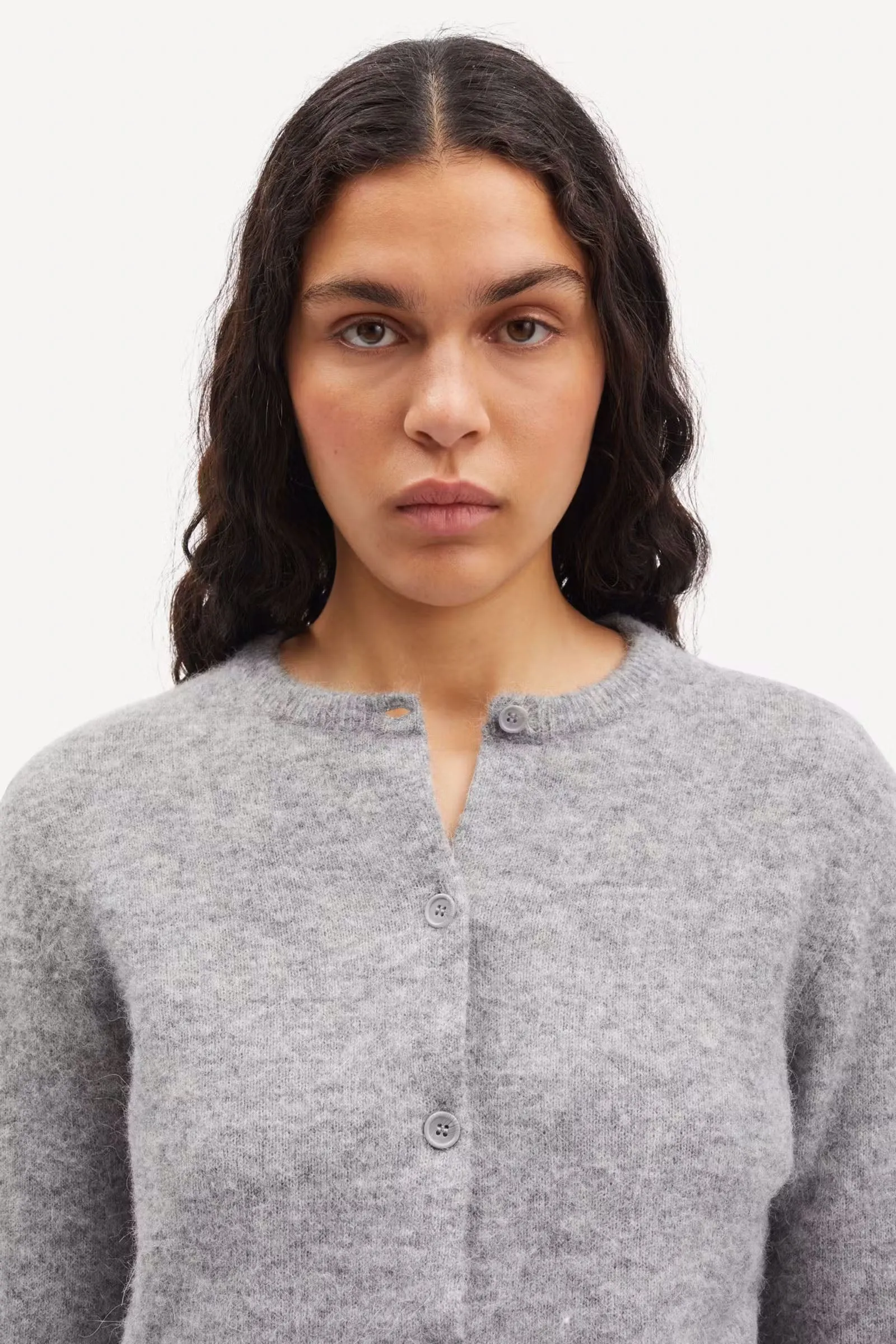 Nor Short Cardigan - Grey Melange