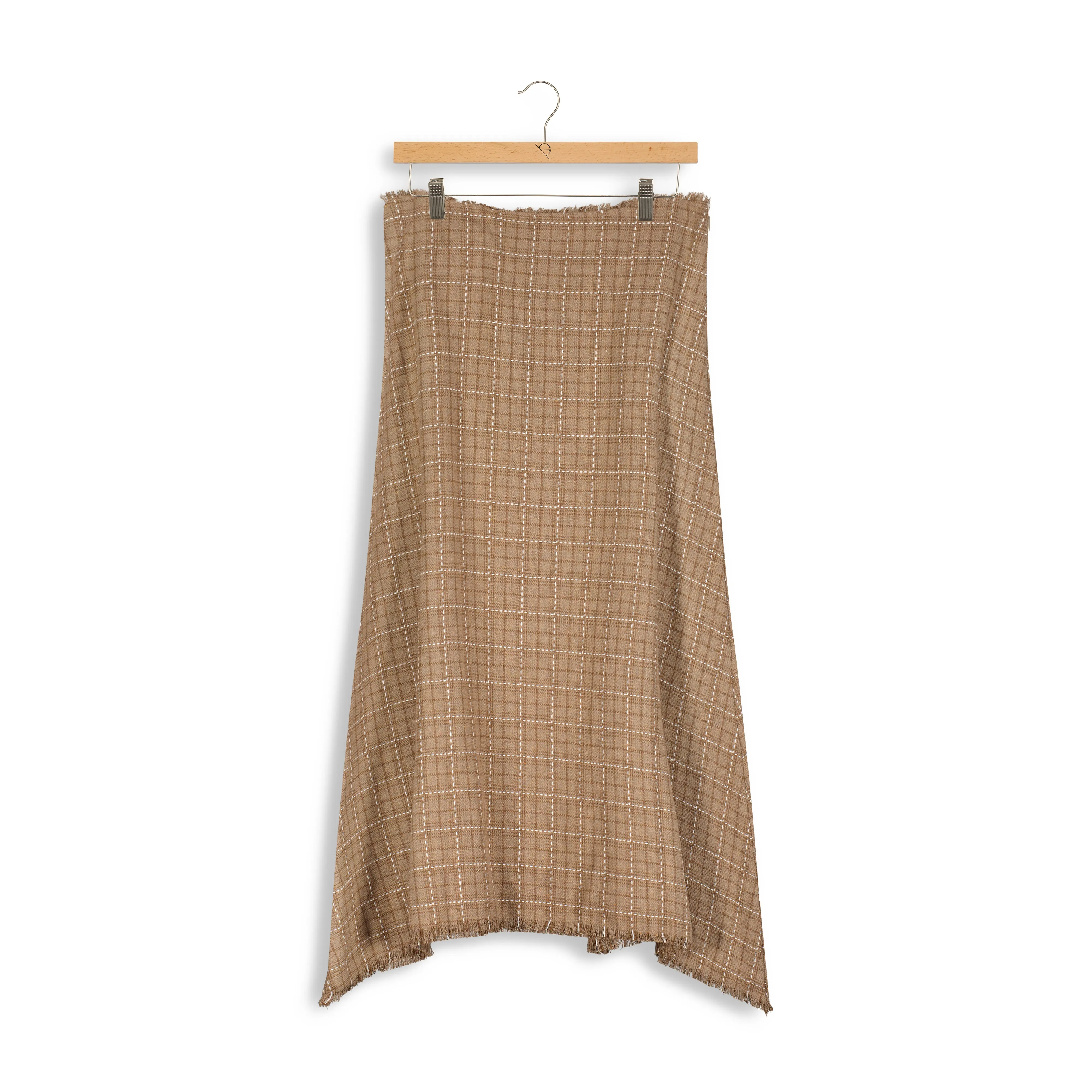 ofd asymmetrical plaid skirt