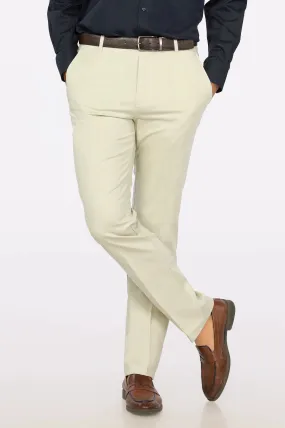 Off White Cotton Regular Fit Trouser