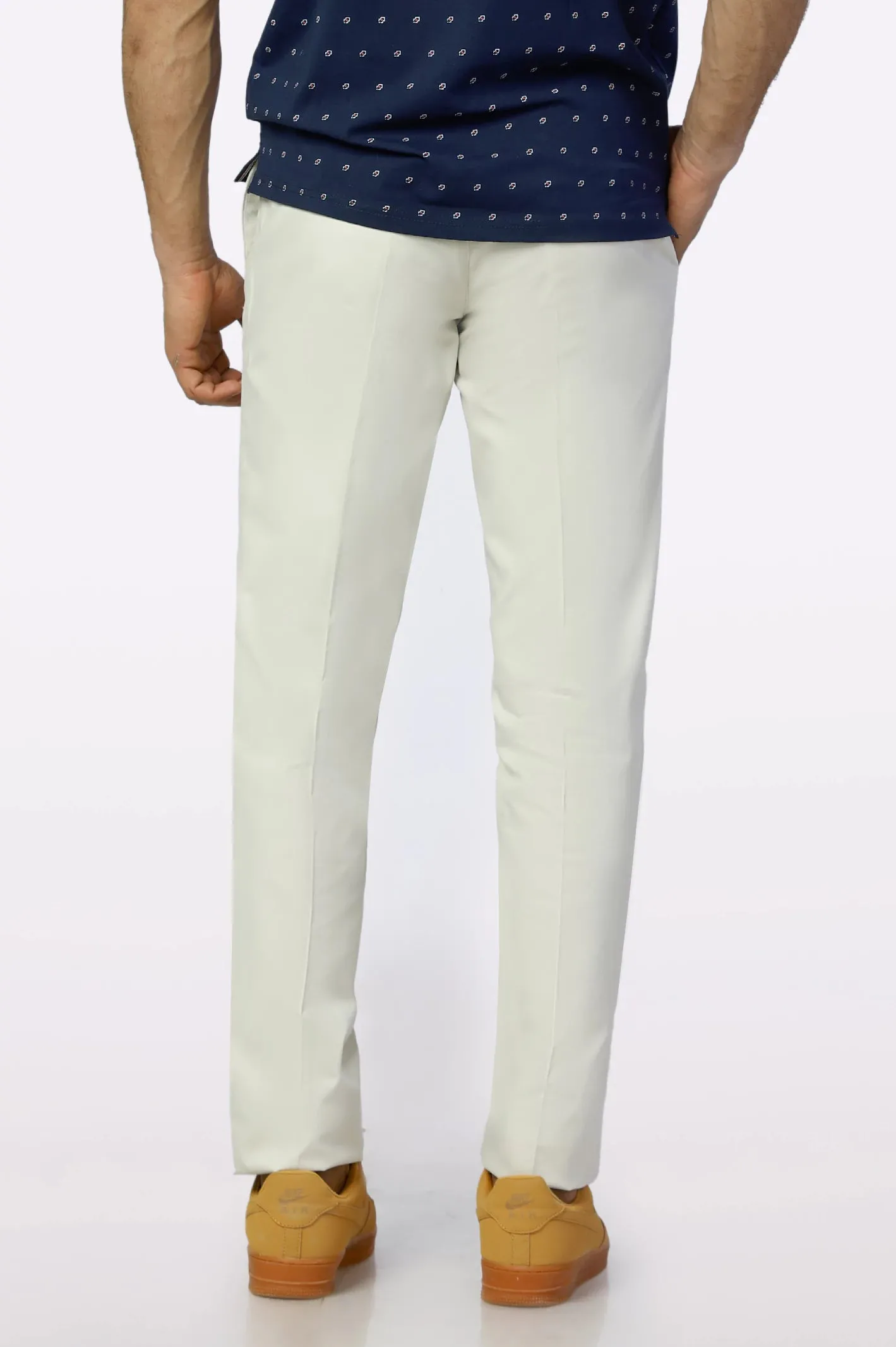 Off White Regular Fit Cotton Trouser