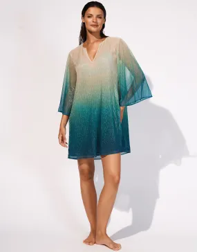 Ombre Metallic Tunic - Aqua Gradient