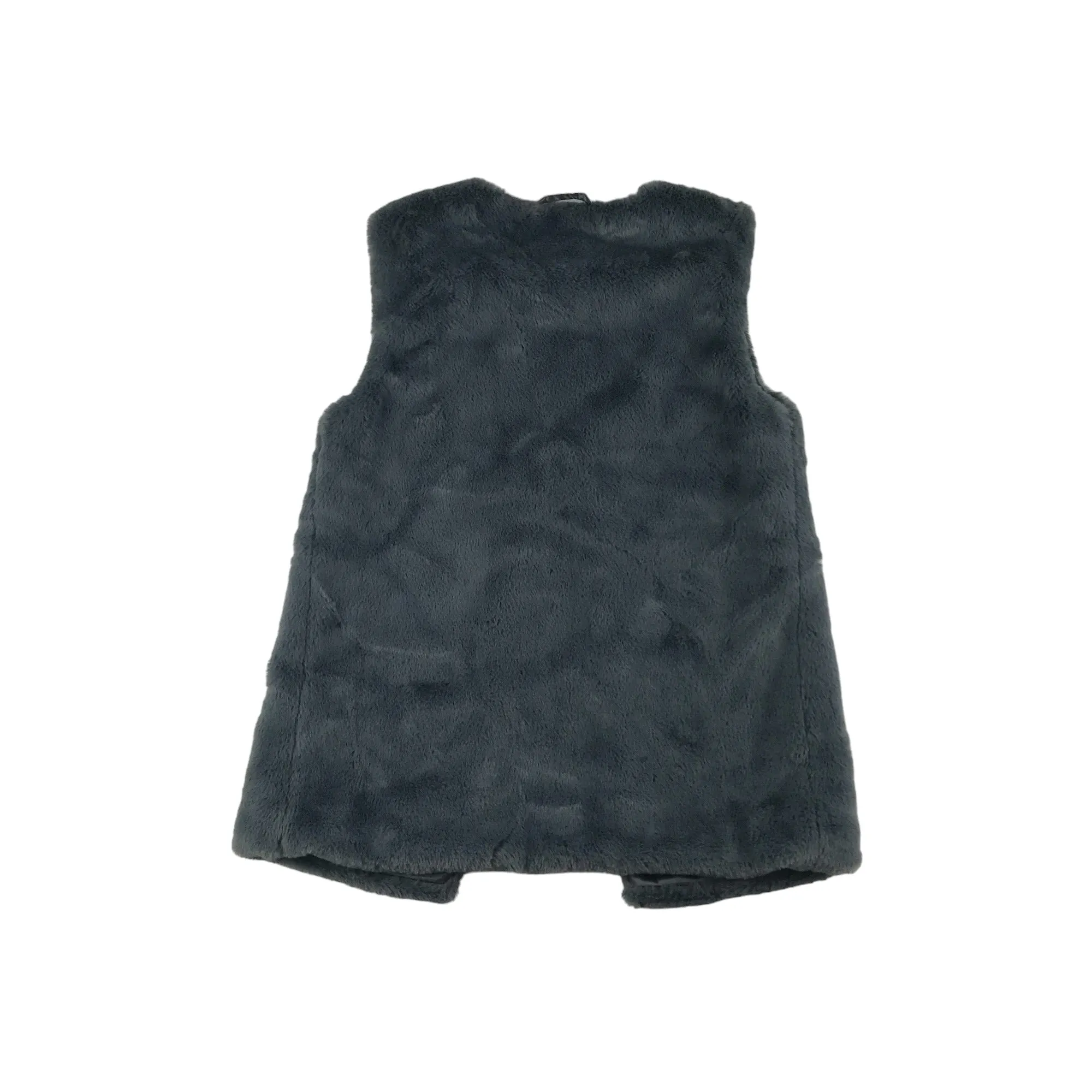 Primark Faux Fur Gilet Age 11 Grey Soft Fluffy
