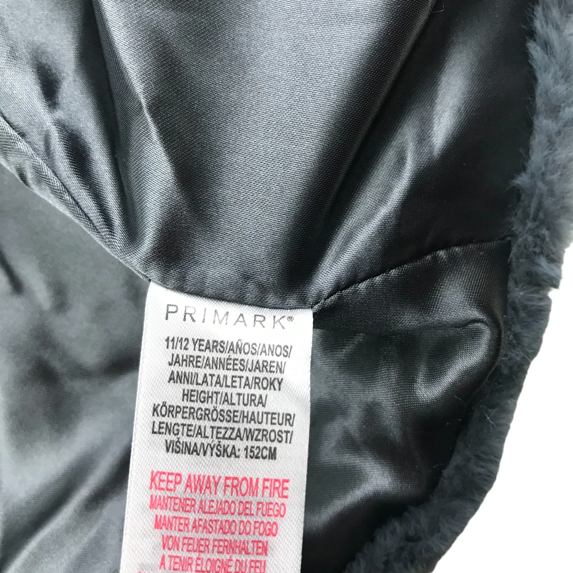 Primark Faux Fur Gilet Age 11 Grey Soft Fluffy
