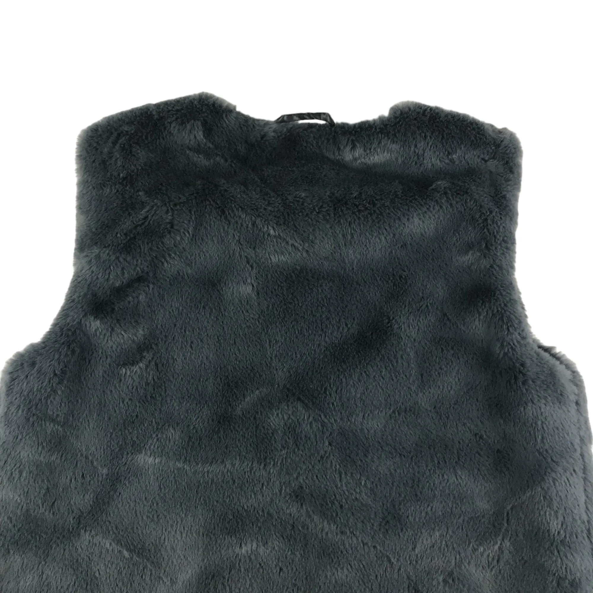 Primark Faux Fur Gilet Age 11 Grey Soft Fluffy
