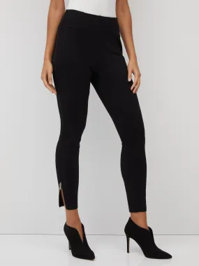 Pull-On High-Waisted Ankle-Zip Legging