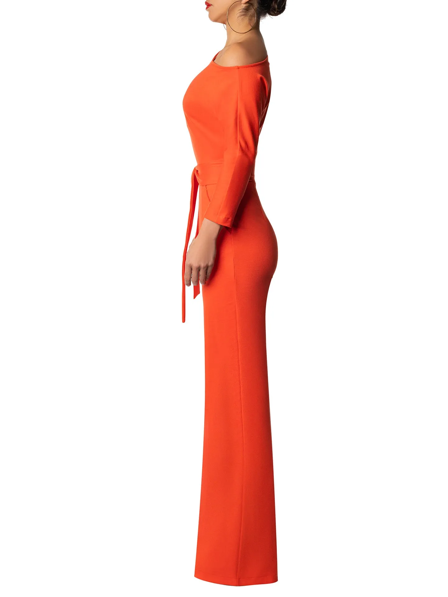 "Joplin" Orange Off Shoulder Jumpsuit