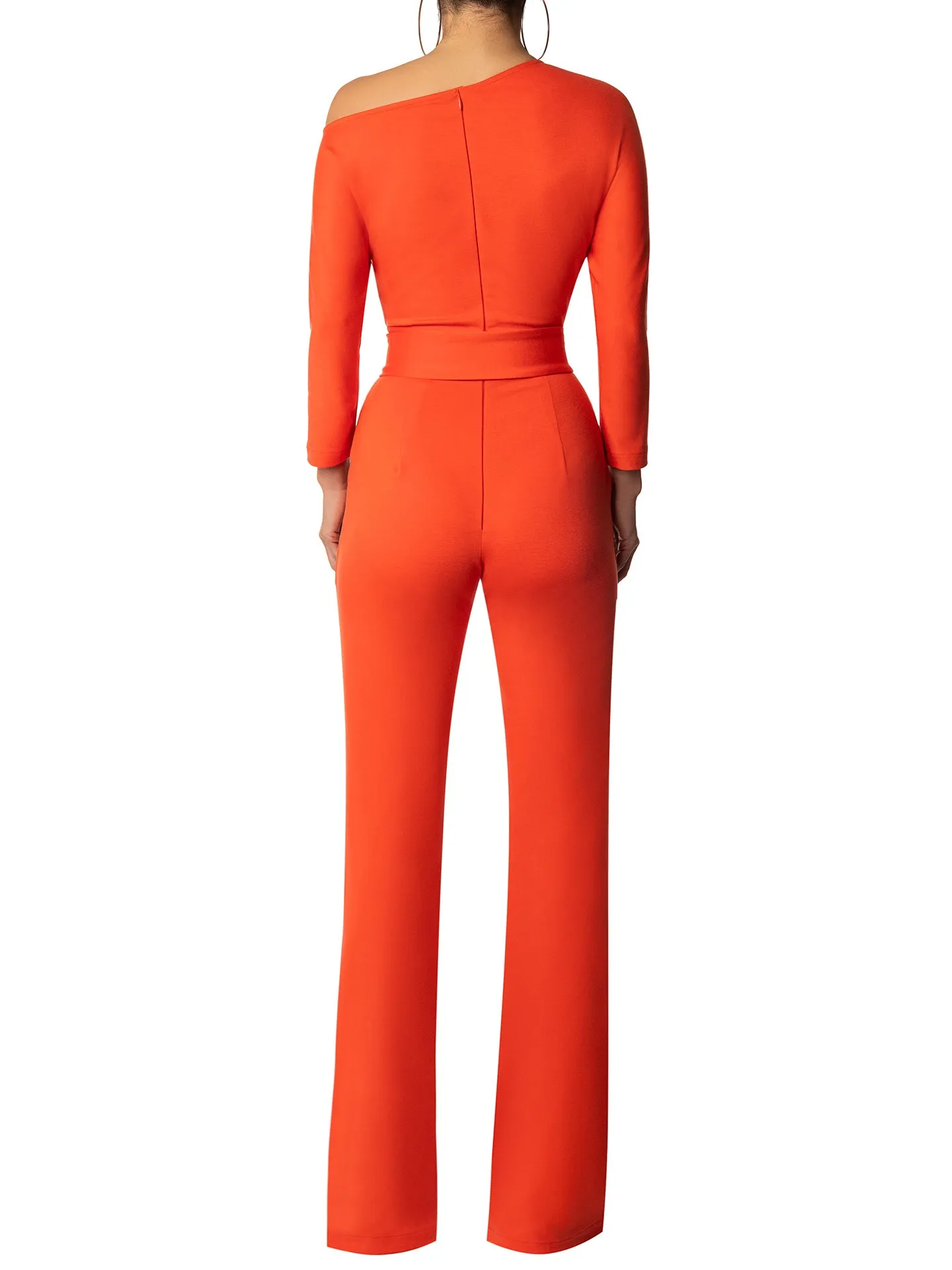 "Joplin" Orange Off Shoulder Jumpsuit