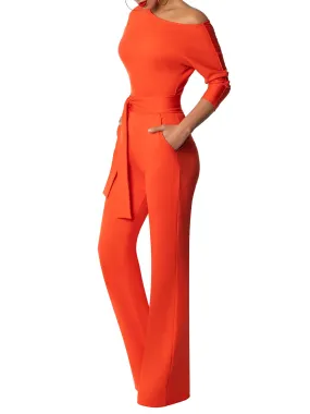 "Joplin" Orange Off Shoulder Jumpsuit