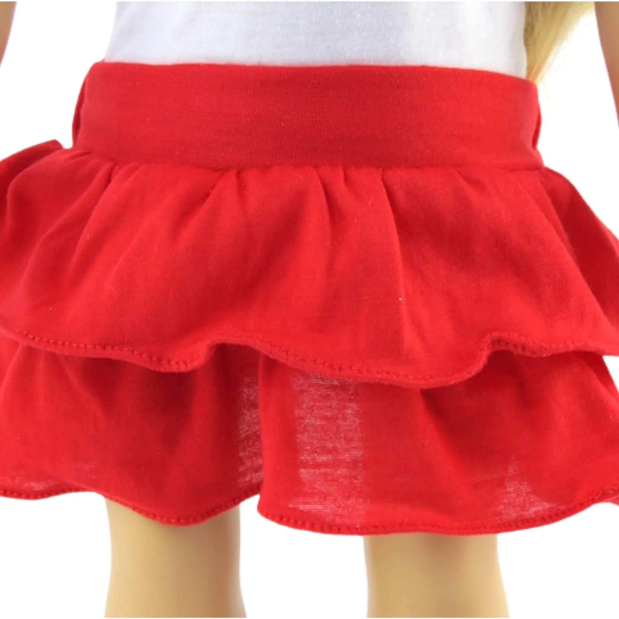Red Layered Skirt for 18-inch dolls