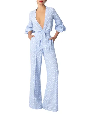 “Rory” Blue Polka Dot Jumpsuit