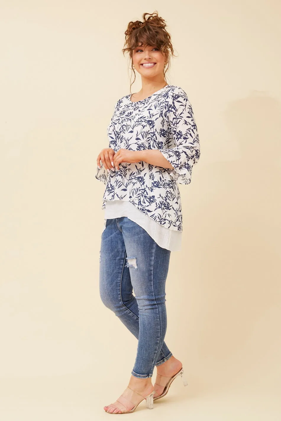RUMI DOUBLE LAYER FLORAL TOP