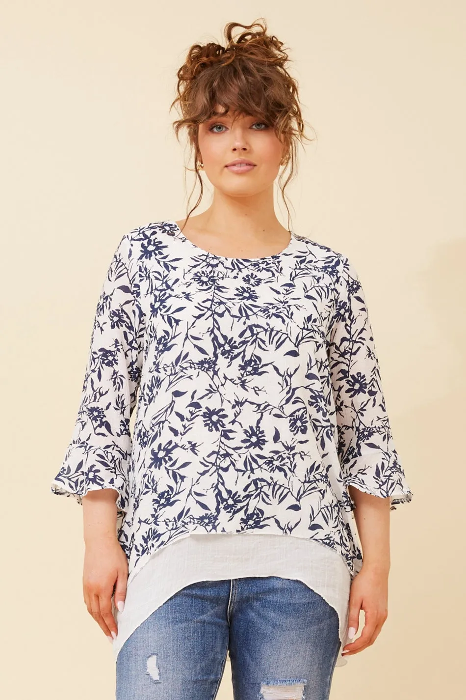 RUMI DOUBLE LAYER FLORAL TOP