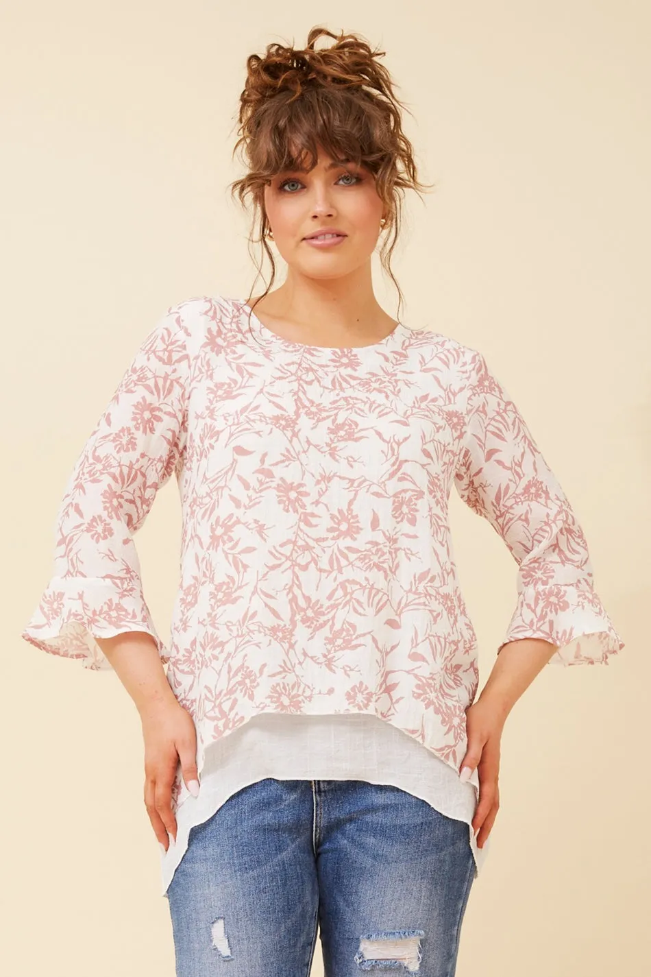 RUMI DOUBLE LAYER FLORAL TOP