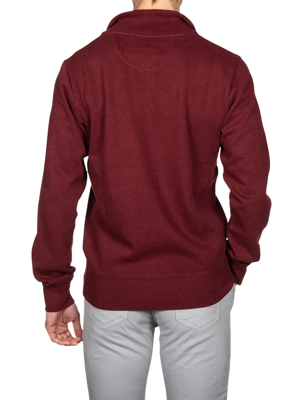 Sacker Rib Half Zip Dark Burgundy Melange