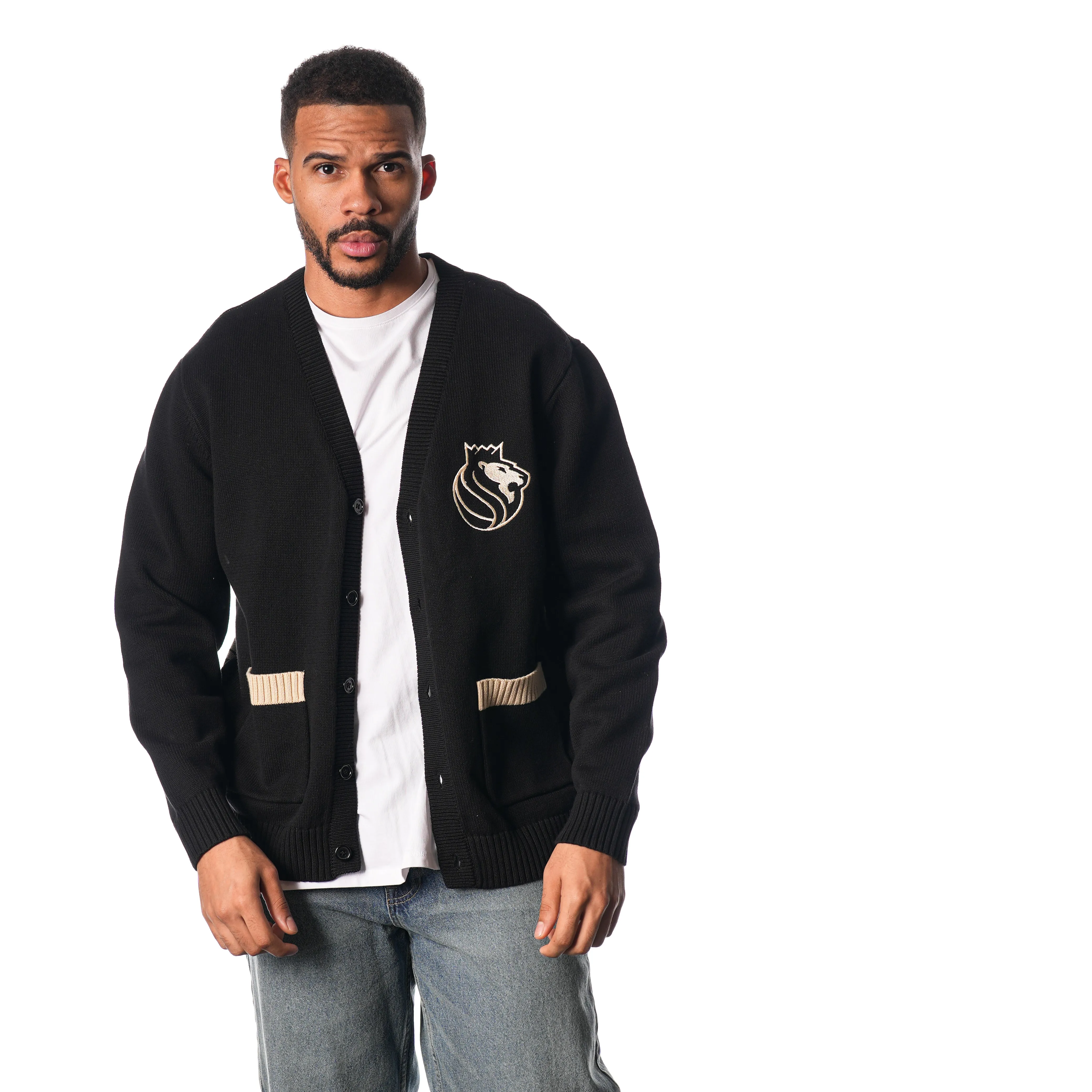 Sacramento Kings Button Front Cardigan - Black