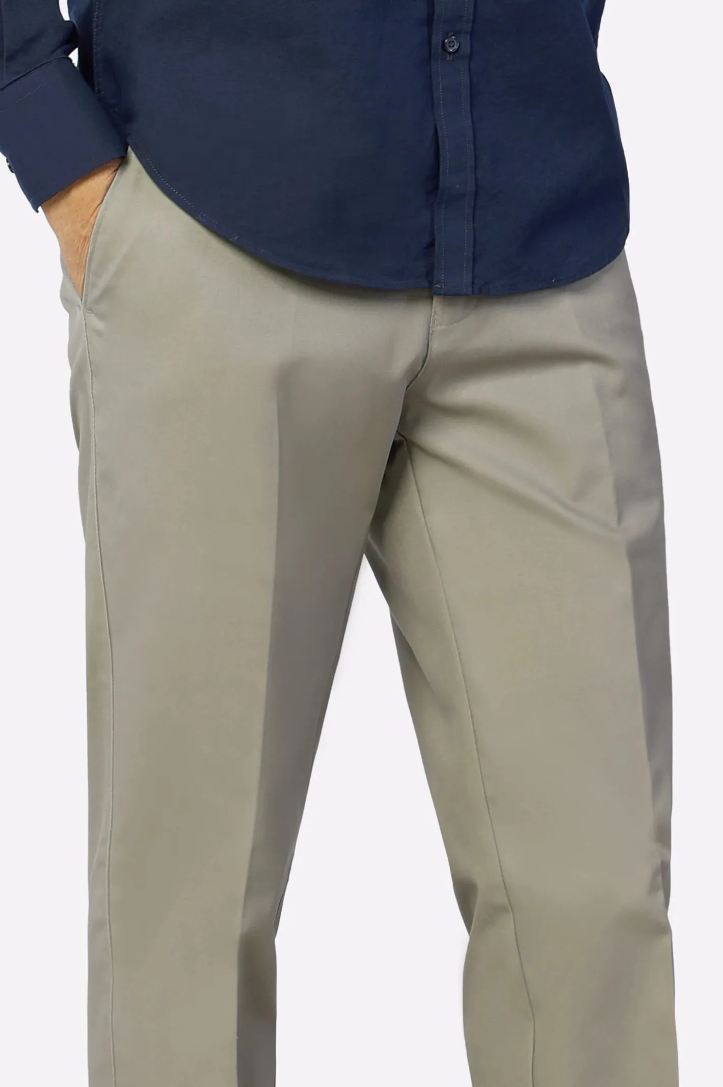 Sand Regular Fit Cotton Trouser