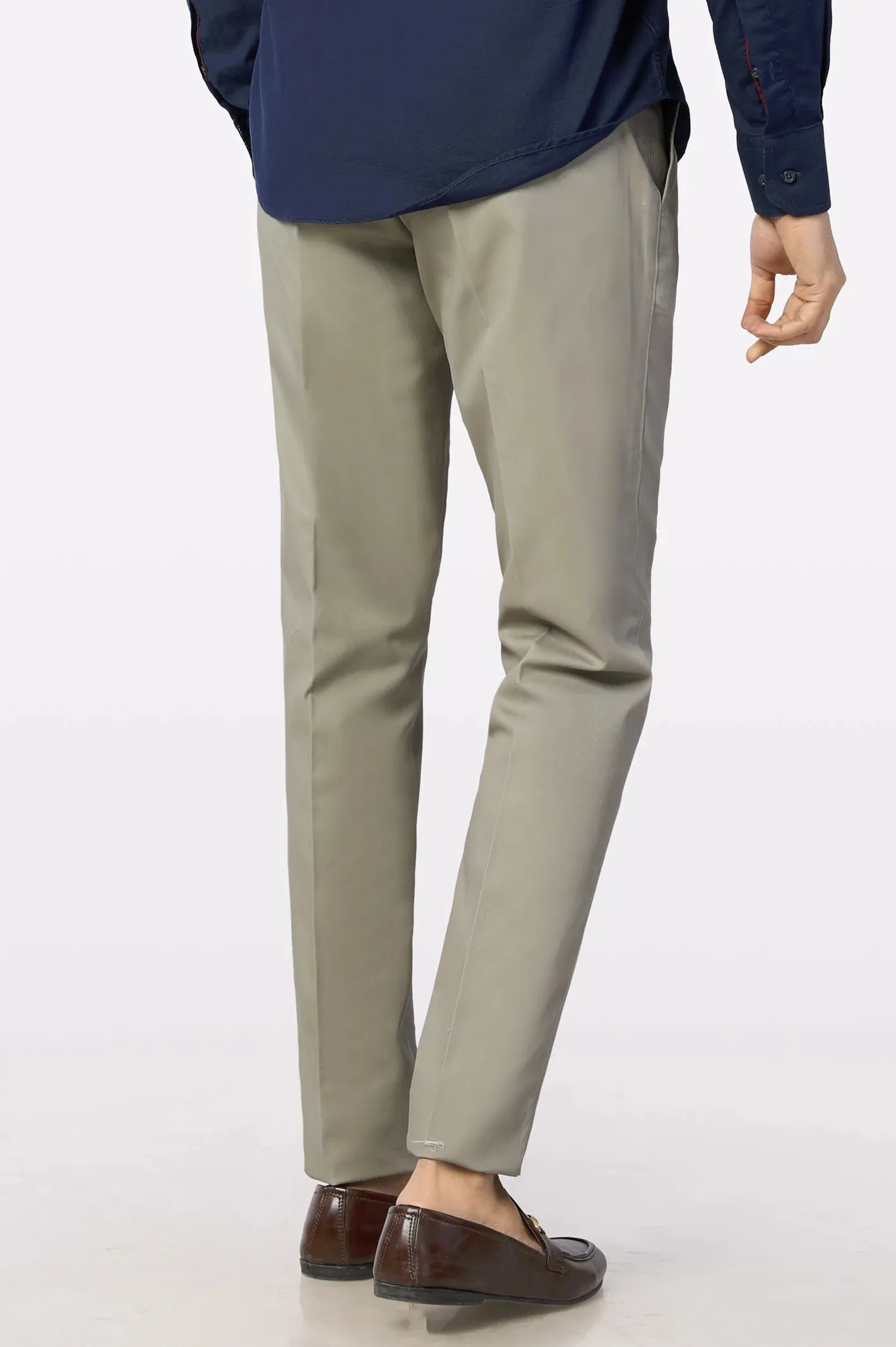 Sand Regular Fit Cotton Trouser