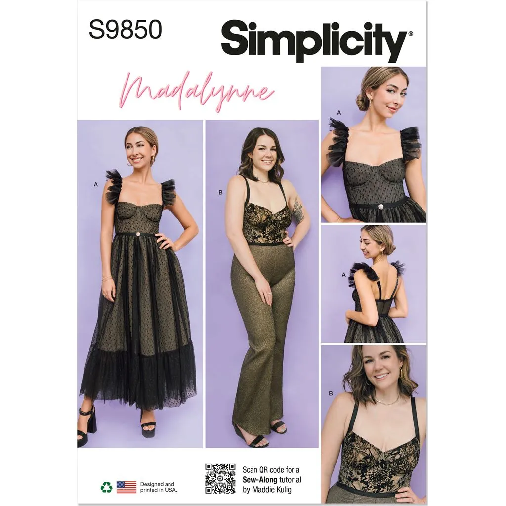 Simplicity Sewing Pattern S9850 Misses' and Women's Dress and Jumpsuit by Madalynne Intimates