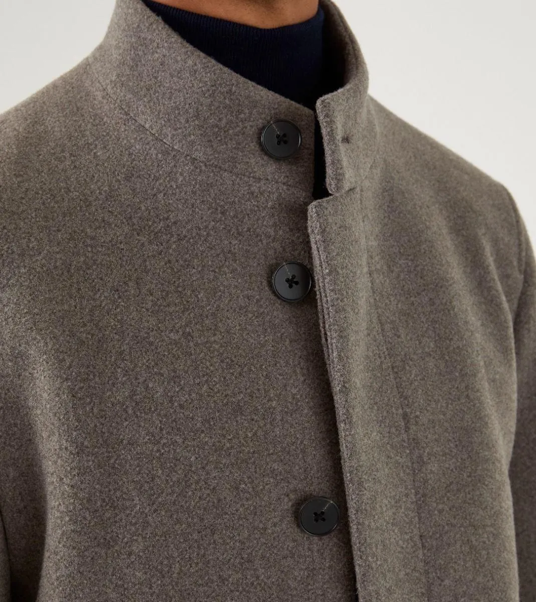 Skopes Men's Plus Size Classic Style Overcoat In Oatmeal Size 2Xl-5Xl