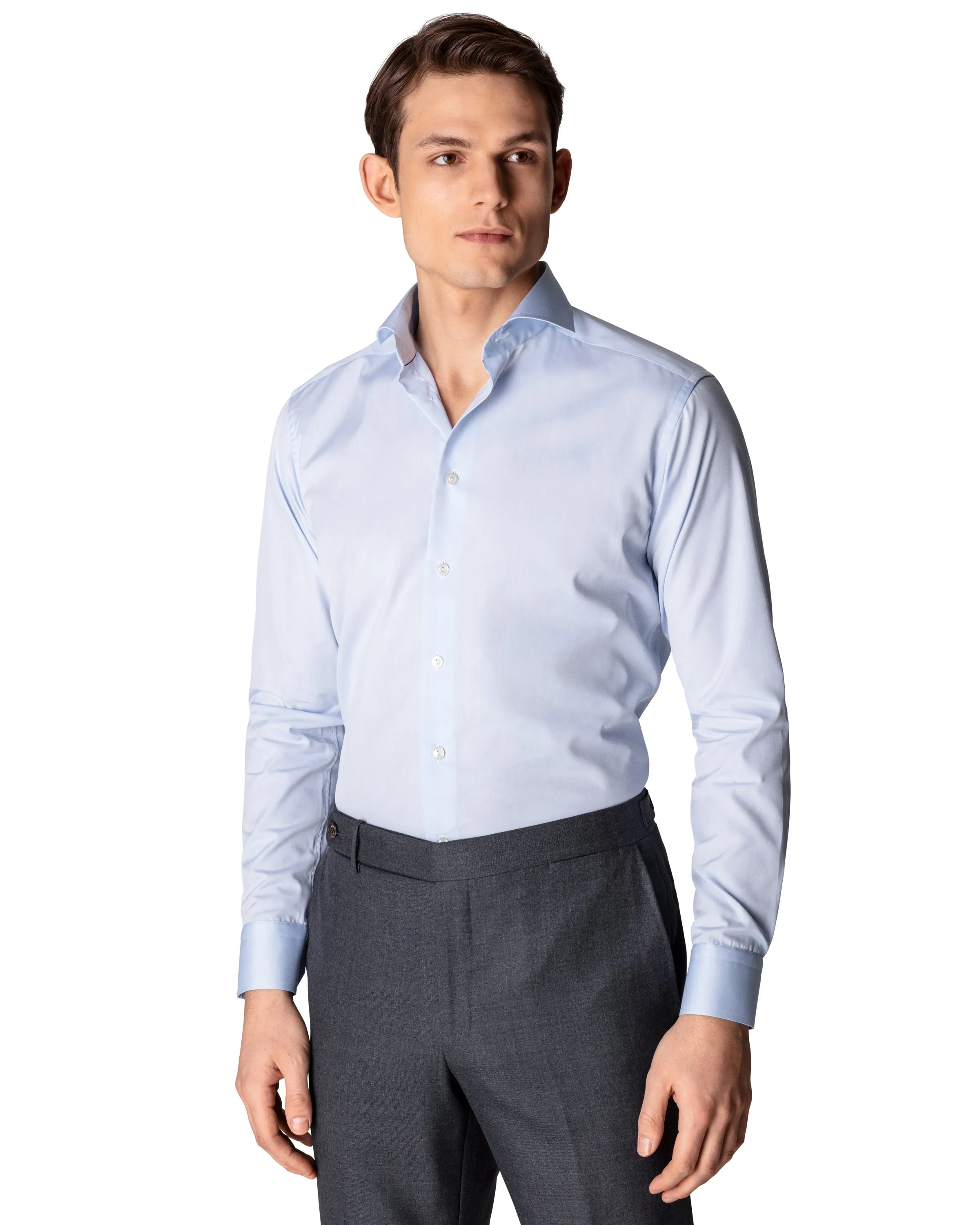 Slim Fit Extreme Cut Away Shirt Blue