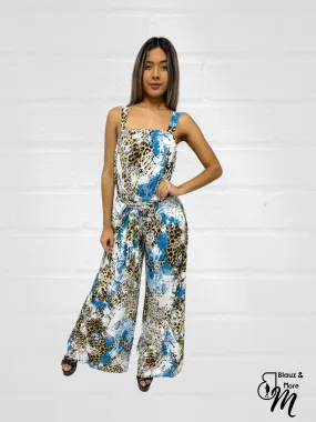 SPAGHETTI STRAP LONG PANT ROMPER JUMP SUIT WITH POCKET - J103