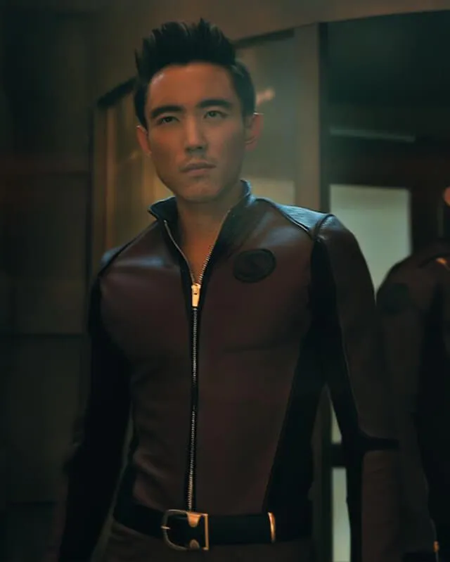 Sparrow Academy Ben Hargreeves Red Leather Jacket S03