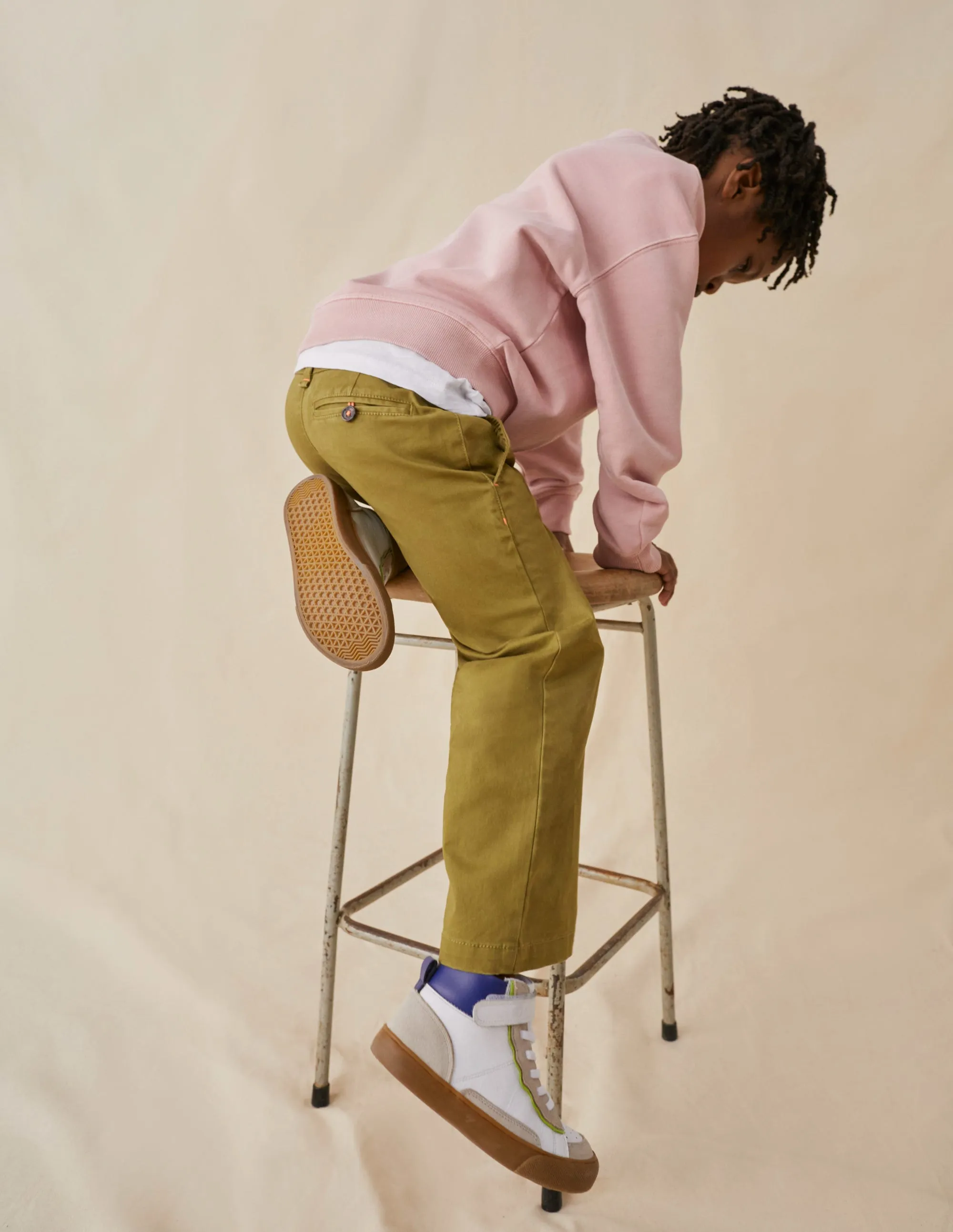 Straight Leg Chinos-Green Olive