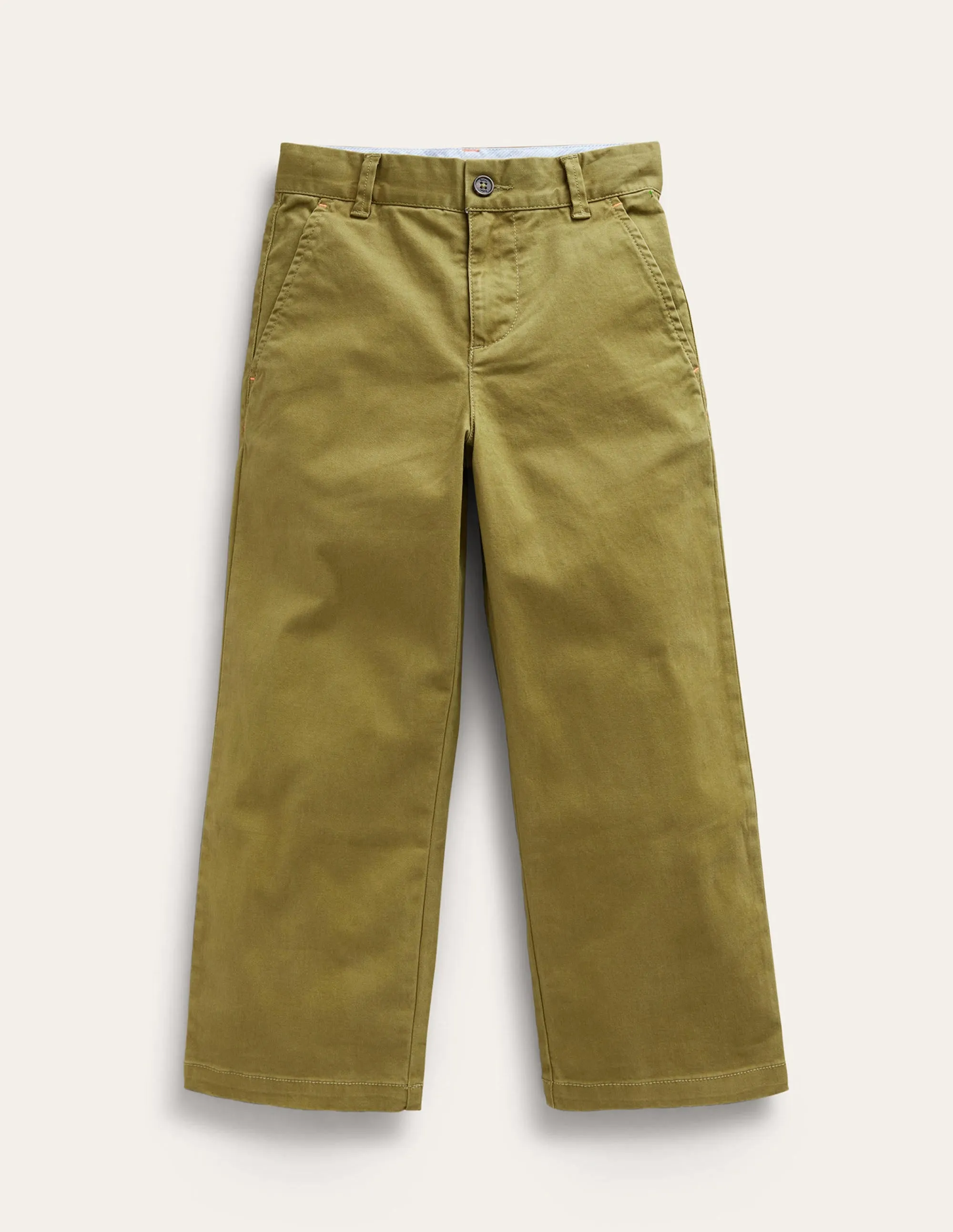 Straight Leg Chinos-Green Olive