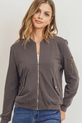 Street Chic Ash Olive Bomber Jacket
