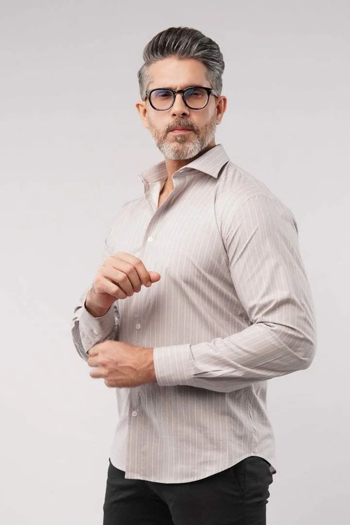 Striped Shirt - Beige