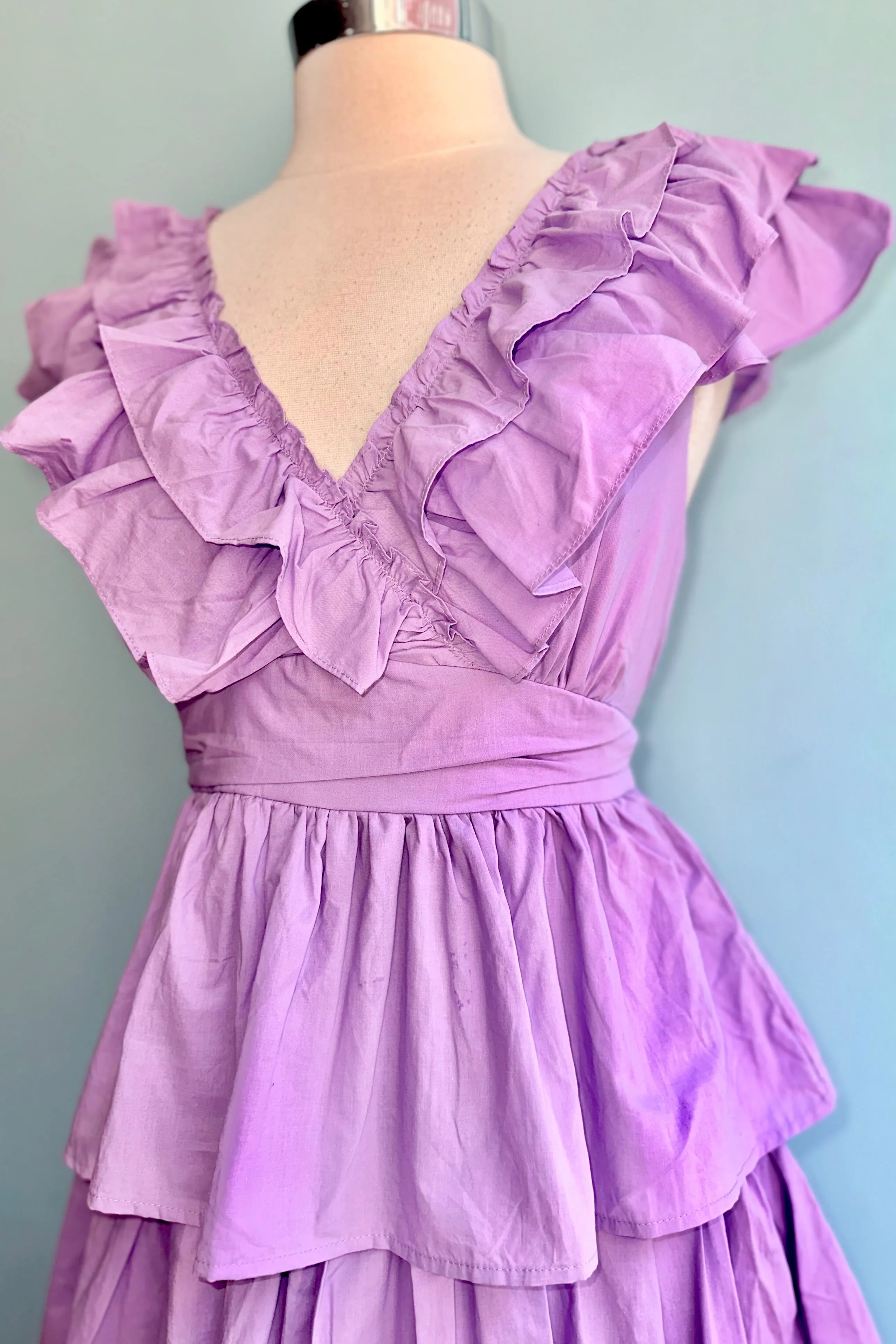Sweet Lilac Layered Ruffle Tiered Maxi Dress