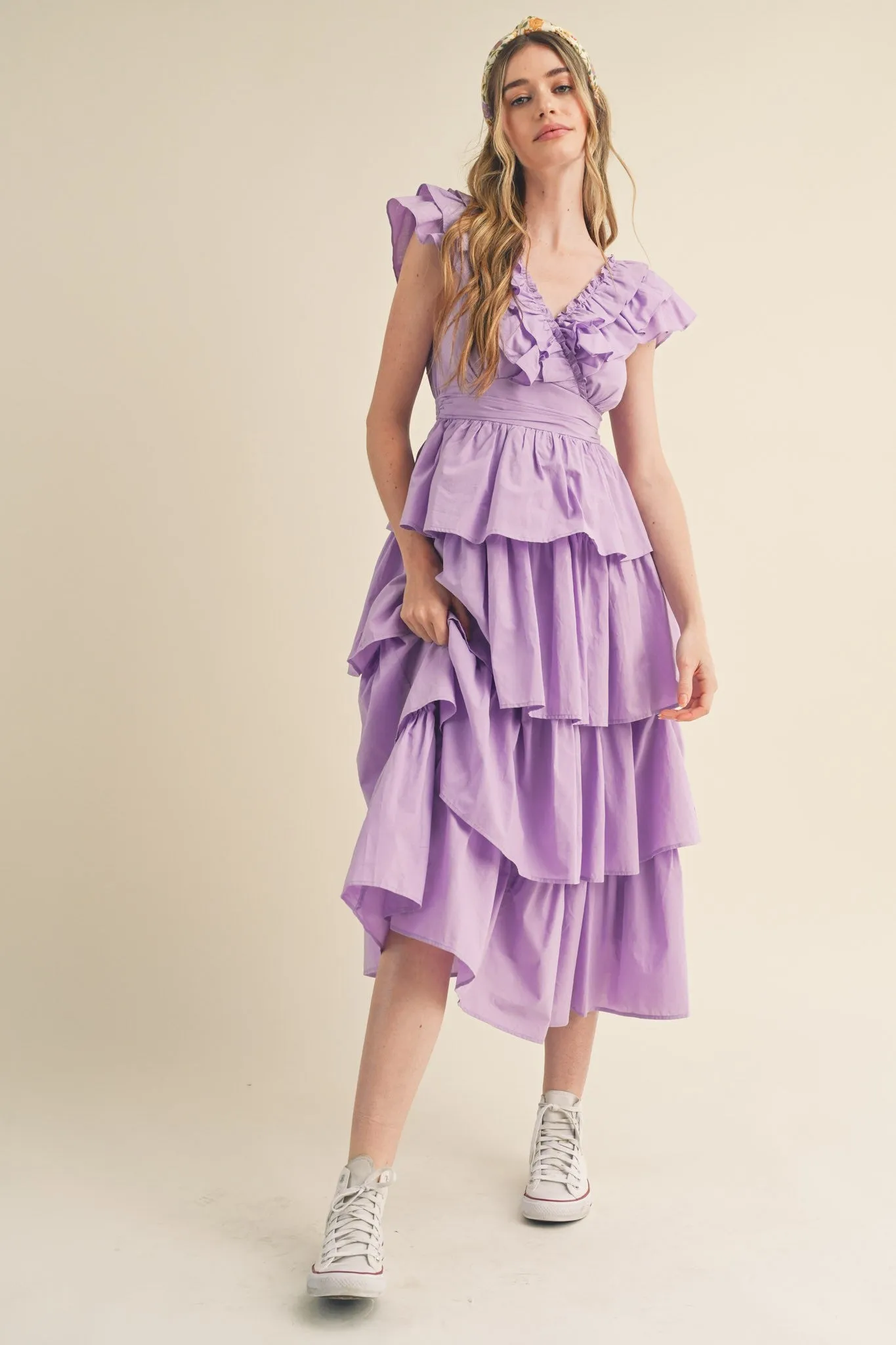 Sweet Lilac Layered Ruffle Tiered Maxi Dress
