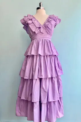 Sweet Lilac Layered Ruffle Tiered Maxi Dress