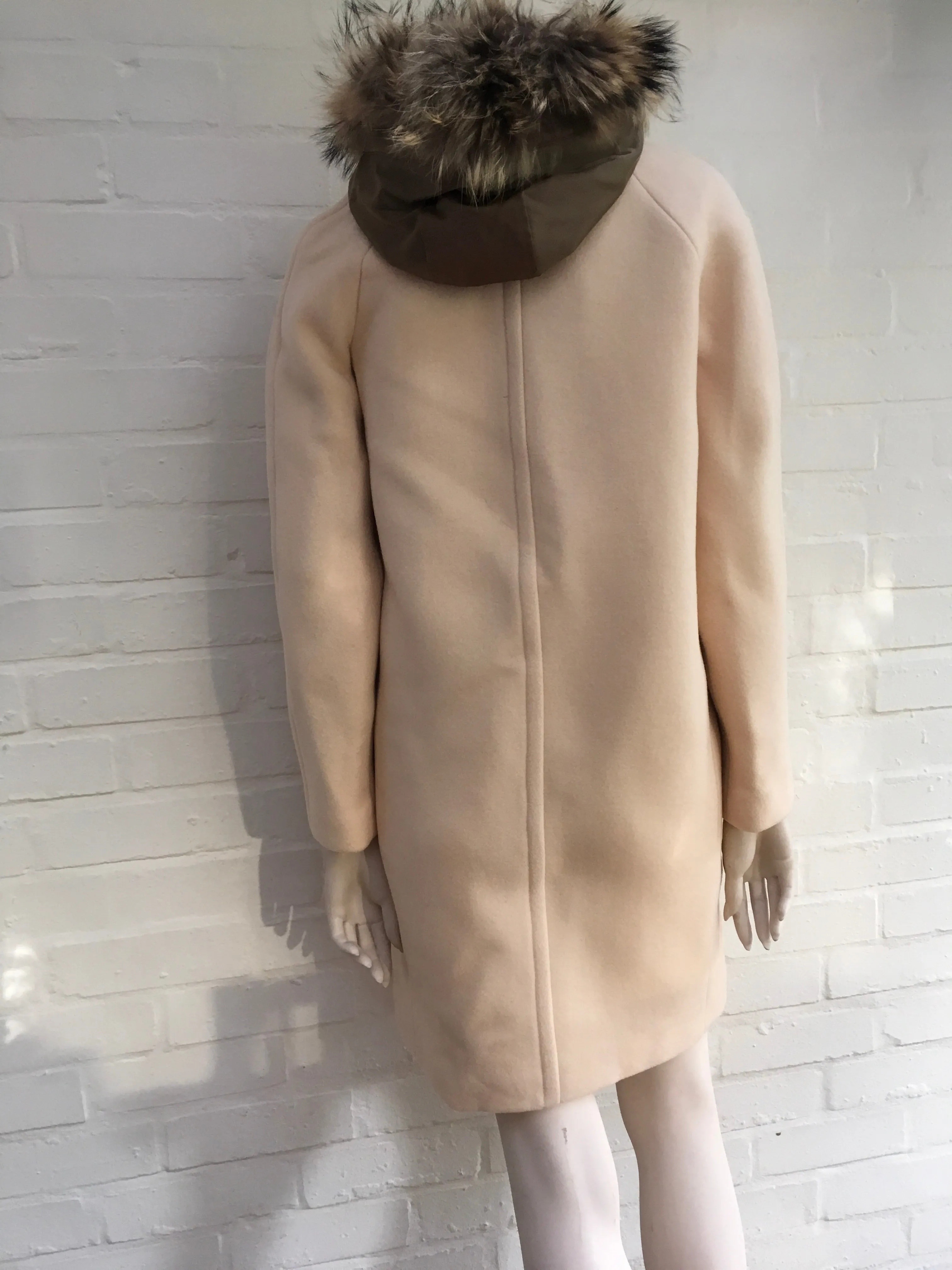 TARA JARMON Wool Raccoon Fur Detachable Lining COAT JACKET Ladies